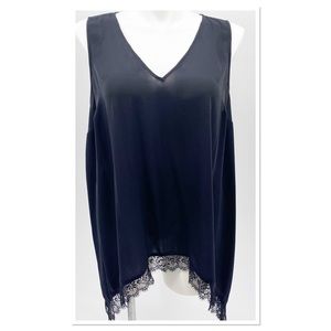 TORRID Tank Black Lace Flowy V Neck 3X